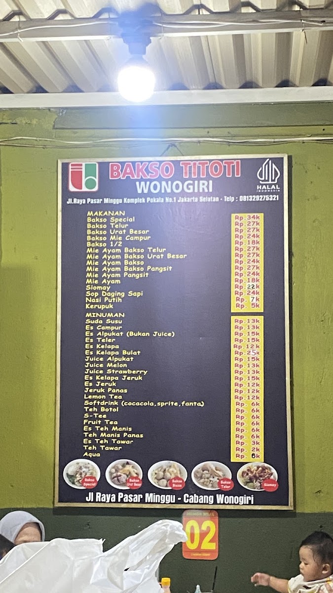 Bakso Titoti Wonogiri Menu - Image 1