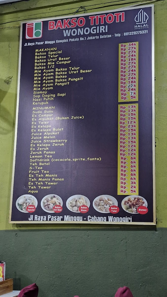 Bakso Titoti Wonogiri Menu - Image 3