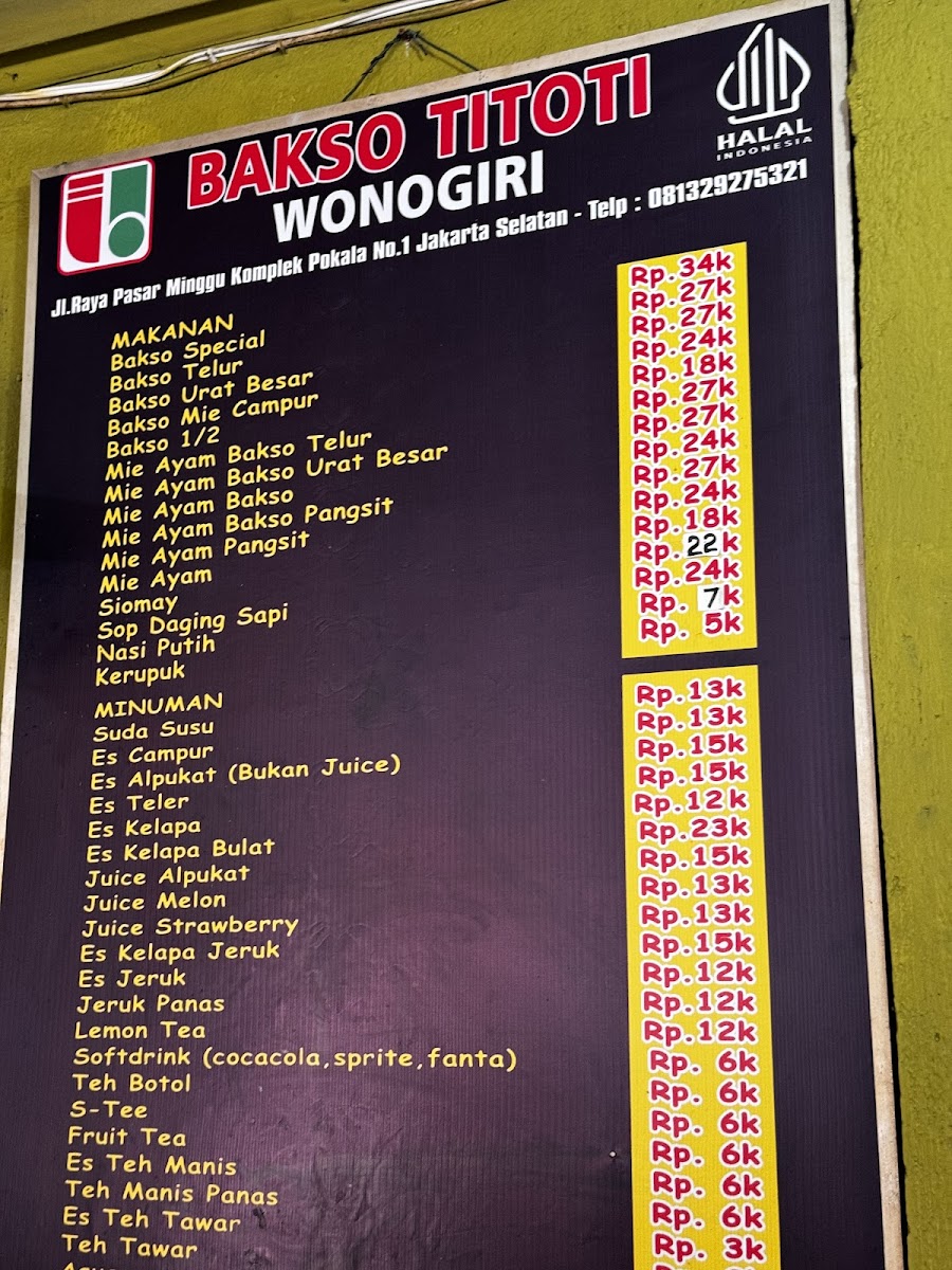 Bakso Titoti Wonogiri Menu - Image 6